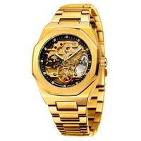 Montre mécanique automatique pour homme FORSINING avec bracelet en acier inoxydable montre-bracelet à affichage lumineux de conception évidée