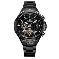 Montre mécanique automatique pour hommes Affichage lumineux Montre-bracelet décontractée pour hommes