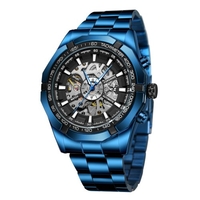 Montre mécanique automatique pour hommes avec bracelet en acier inoxydable Montre-bracelet de sport étanche à la mode