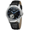 Montre mécanique automatique T-Winner pour homme avec bracelet en cuir Montre-bracelet de mode à affichage lumineux
