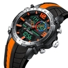Montre numérique analogique pour hommes SENORS montre de Sport de plein air pour hommes 3ATM montres-bracelets étanches avec bracelet en Silicone EL rétro-éclairage chronomètre alarme