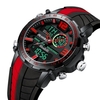 Montre numérique analogique pour hommes SENORS montre de Sport de plein air pour hommes 3ATM montres-bracelets étanches avec bracelet en Silicone EL rétro-éclairage chronomètre alarme