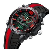Montre numérique analogique pour hommes SENORS montre de Sport de plein air pour hommes 3ATM montres-bracelets étanches avec bracelet en Silicone EL rétro-éclairage chronomètre alarme