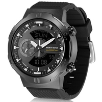 Montre numérique pour homme Montre de sport de course avec alarme Worldtime Chronomètre LED Rétroéclairage Étanche 50 m Heure mondiale Illuminateur Montre-bracelet Montre analogique
