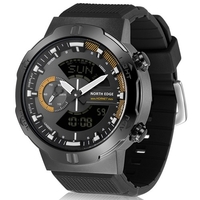 Montre numérique pour homme Montre de sport de course avec alarme Worldtime Chronomètre LED Rétroéclairage Étanche 50 m Heure mondiale Illuminateur Montre-bracelet Montre analogique