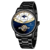 Montre pour homme mécanique automatique montre à remontage automatique pour hommes mode classique cadran squelette conception montre-bracelet avec bande en acier inoxydable
