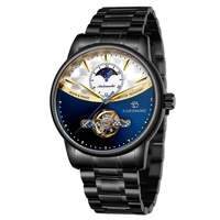 Montre pour homme mécanique automatique montre à remontage automatique pour hommes mode classique cadran squelette conception montre-bracelet avec bande en acier inoxydable