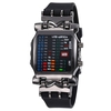 Montres binaires numériques de sport étanche"idien en plein air pour étudiants montre-bracelet décontractée en silicone à cadran carré