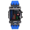 Montres binaires numériques de sport étanche"idien en plein air pour étudiants montre-bracelet décontractée en silicone à cadran carré
