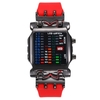 Montres binaires numériques de sport étanche"idien en plein air pour étudiants montre-bracelet décontractée en silicone à cadran carré