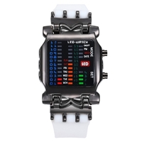 Montres binaires numériques de sport étanche"idien en plein air pour étudiants montre-bracelet décontractée en silicone à cadran carré