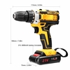Moteur de brosse de perceuse électrique sans fil 21V 2 vitesses de réglage 18 vitesses de couple perceuse de trous réglables