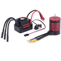 Moteur sans balai 2300KV et ESC 60A avec dissipateur de chaleur Ensemble combiné étanche à la poussière Compatible avec HSP Tamiya Axial pour voiture RC 1/10 RC