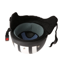 Moto Scooter Open Face Demi casque de cuir avec visière UV Lunettes Retro Vintage Style 54-60cm