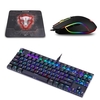 Motospeed V30 Filaire Optique USB Gaming Mouse + CK101 87 Clé NKRO RGB Clavier de Jeu Mécanique Rétro-éclairé + P70 Noir Non-Slip Caoutchouc Ordinateur Tapis de Souris