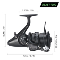 Moulinet à lancer rotatif 12 + 1 BB avec avant et arrière