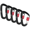 Mousqueton 5 pièces avec porte de verrouillage à vis 12KN Clips de mousqueton robustes pour hamacs Camping randonnée sac à dos