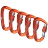 Mousqueton 5 pièces avec porte de verrouillage à vis 12KN Clips de mousqueton robustes pour hamacs Camping randonnée sac à dos