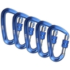 Mousqueton 5 pièces avec porte de verrouillage à vis 12KN Clips de mousqueton robustes pour hamacs Camping randonnée sac à dos