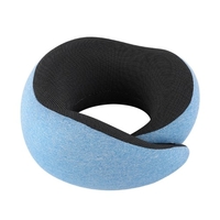 Mousse à mémoire de forme oreiller en forme de U voyage Portable à rebond lent cou de protection appuie-tête Camping en plein air léger coussin de couchage confortable avec sac de rangement