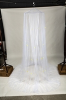 Moustiquaire anti-moustique à baldaquin de luxe avec flocons de neige qui brillent dans le noir Configuration facile pour enfant Lit king size simple convient aux bébés enfants filles adultes
