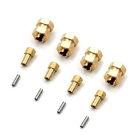 Moyeux de roue hexagonaux étendus en laiton Compatible avec 1/24 Axial SCX24 90081 AXI00005 C10 AXI00006 AXI00002 RC voiture