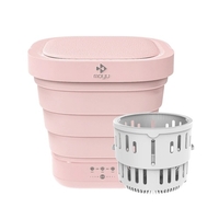 Moyu Machine à laver XPB08-F2 2 en 1 Mini laveuse pliable portable pour laver et essorer la sécheuse pour le voyage à la maison à un bouton 110-240V