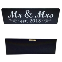 Mr & Mme 2018 Signe Bois Chérie Table Décoration Murale pour le Mariage Anniversaire Photo Props Parti Bannière