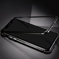 Métal-bordé de téléphone portable boîtier en verre trempé protection d