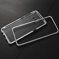Métal-cerclée de téléphone portable cas verre trempé protection d