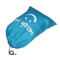 Multi-fonctionnelle grand sac de blanchisserie en nylon pliable sale sac de rangement avec cordon de serrage pour labyrinthe à la maison voyage - bleu