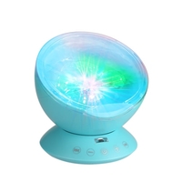 Multicolor Ocean Wave Light Projector Nightlight avec Mini Music Player pour salon et chambre à coucher Nouveauté Baby Lamp Blue