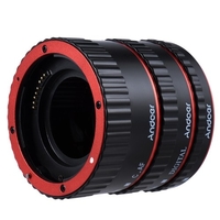 Multicolore Métal TTL autofocus AF Macro Extension Tube Ring Canon EOS EF EF-S 60D 7D 5D II 550D Rouge