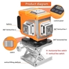 Multifonctionnel 12 lignes lumière verte niveau laser 3 ° machine à nivellement automatique batterie au lithium rechargeable outil de nivellement sans trépied