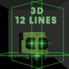 Multifonctionnel 12 Lignes Lumière Verte Niveau Laser 3 ° Machine Auto-nivelante Batterie Au Lithium Rechargeable Outil De Nivellement Autocollant Mural Sol Omnidirectionnel