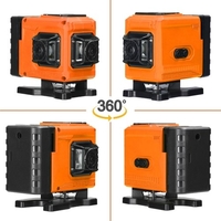 Multifonctionnel 12 Lignes Lumière Verte Niveau Laser 3 ° Machine Auto-nivelante Batterie Au Lithium Rechargeable Outil De Nivellement Autocollant Mural Sol Omnidirectionnel