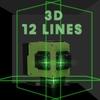 Multifonctionnel 12 Lignes Lumière Verte Niveau Laser 3 ° Machine Auto-nivelante Batterie Au Lithium Rechargeable Outil De Nivellement Autocollant Mural Sol Omnidirectionnel