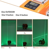 Multifonctionnel 12 Lignes Lumière Verte Niveau Laser 3 ° Machine Auto-nivelante Batterie Au Lithium Rechargeable Outil De Nivellement avec Trépied