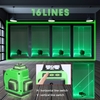 Multifonctionnel 16 lignes Laser Niveau 3° Auto-nivelable Outil de nivellement de batterie au lithium rechargeable Auto-tanche-mouche Auto-tanche d