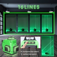 Multifonctionnel 16 lignes Laser Niveau 3° Auto-nivelable Outil de nivellement de batterie au lithium rechargeable Auto-tanche-mouche Auto-tanche d