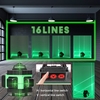 Multifonctionnel 16 Lignes Niveau Laser 3 ° Machine Auto-nivelante Batterie Au Lithium Rechargeable Outil De Nivellement Autocollant Mural Au Sol Omnidirectionnel Ensemble D