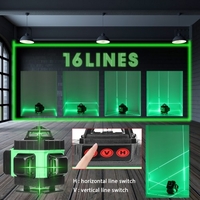 Multifonctionnel 16 Lignes Niveau Laser 3 ° Machine Auto-nivelante Batterie Au Lithium Rechargeable Outil De Nivellement Autocollant Mural Au Sol Omnidirectionnel Ensemble D
