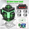 Multifonctionnel 16 Lignes Niveau Laser 3 ° Machine Auto-nivelante Batterie Au Lithium Rechargeable Outil De Nivellement Autocollant Mural Au Sol Omnidirectionnel Ensemble D