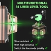 Multifonctionnel 16 Lignes Niveau Laser 4° Machine Auto-nivelante Batterie au Lithium Rechargeable Outil de Nivellement Autocollant Mural Sol Omnidirectionnel IP54 Ensemble d