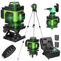 Multifonctionnel 4D 16 lignes Laser niveau 3° auto-nivellement Machine USB Rechargeable Lithium batterie nivellement outil avec 1.5M 3-hauteurs réglable en alliage rallonge barre trépied support