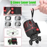 Multifonctionnel 5 Lignes Niveau Laser 3 ° Machine Auto-nivelante Batterie Au Lithium Rechargeable Outil De Nivellement Autocollant Mural Au Sol Omnidirectionnel Ensemble D