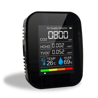 Multifonctionnel 5in1 CO2 Compteur Numérique Température Humidité Testeur Moniteur de Qualité de l