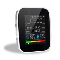 Multifonctionnel 5in1 CO2 Compteur Numérique Température Humidité Testeur Moniteur de Qualité de l