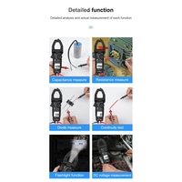 Multimètre à pince numérique Mestek Testeur de voltmètre multifonction Amp Voltmètre Auto-gaming NCV True RMS 6000 Comptes Tension Courant Résistance Capacité Diodes de température Dispositif de mesure de continuité