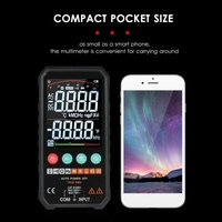 Multimètre numérique LCD de 3, 3 pouces de taille de paume ultra mince,  6000 comptes,  compteur universel RMS réel